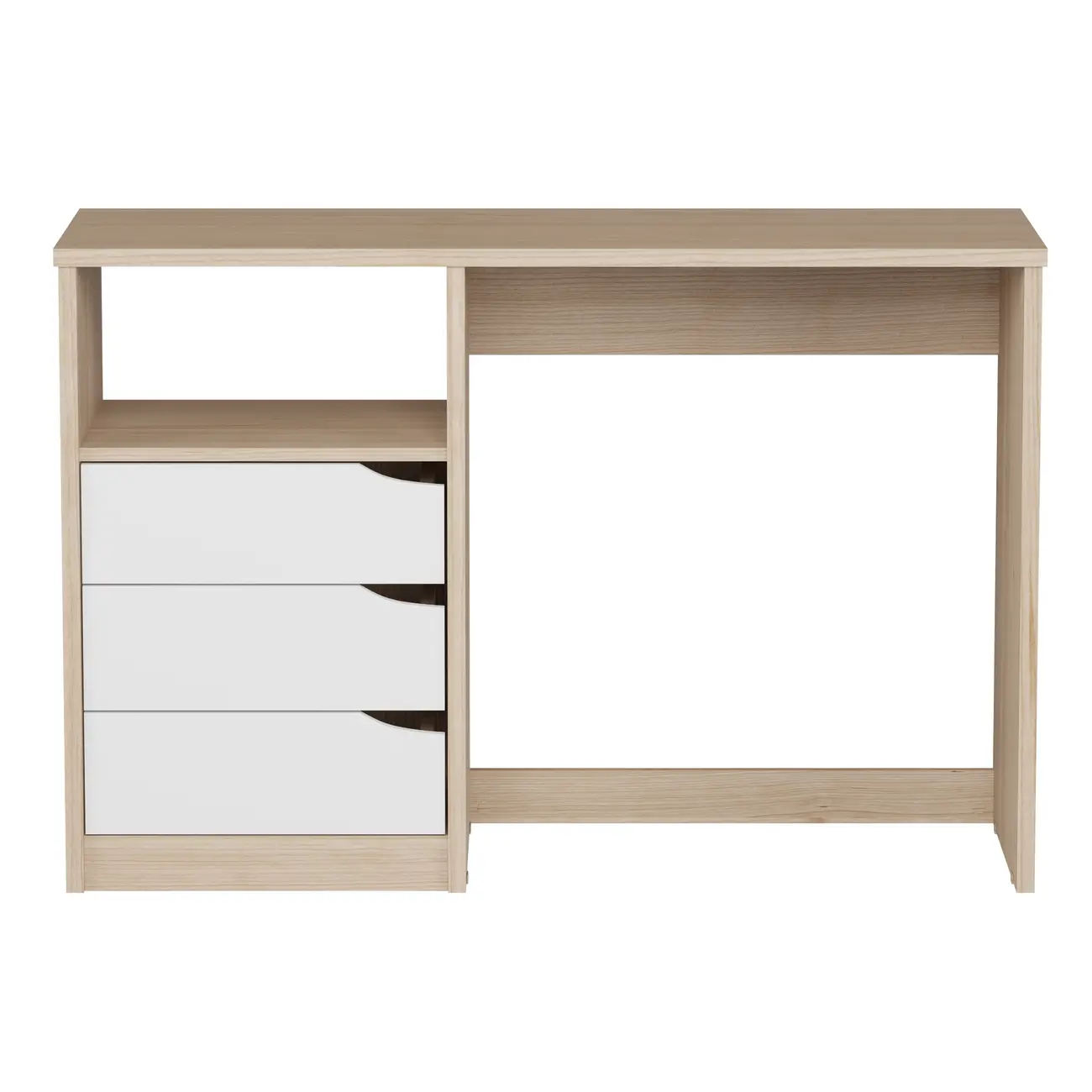 ESCRIVANINHA 3 GAVETAS 1,10 M X 40 CM WINK - NATURAL WASHED/BRANCO - Foto 8