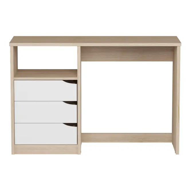 ESCRIVANINHA 3 GAVETAS 1,10 M X 40 CM WINK - NATURAL WASHED/BRANCO - Foto 8