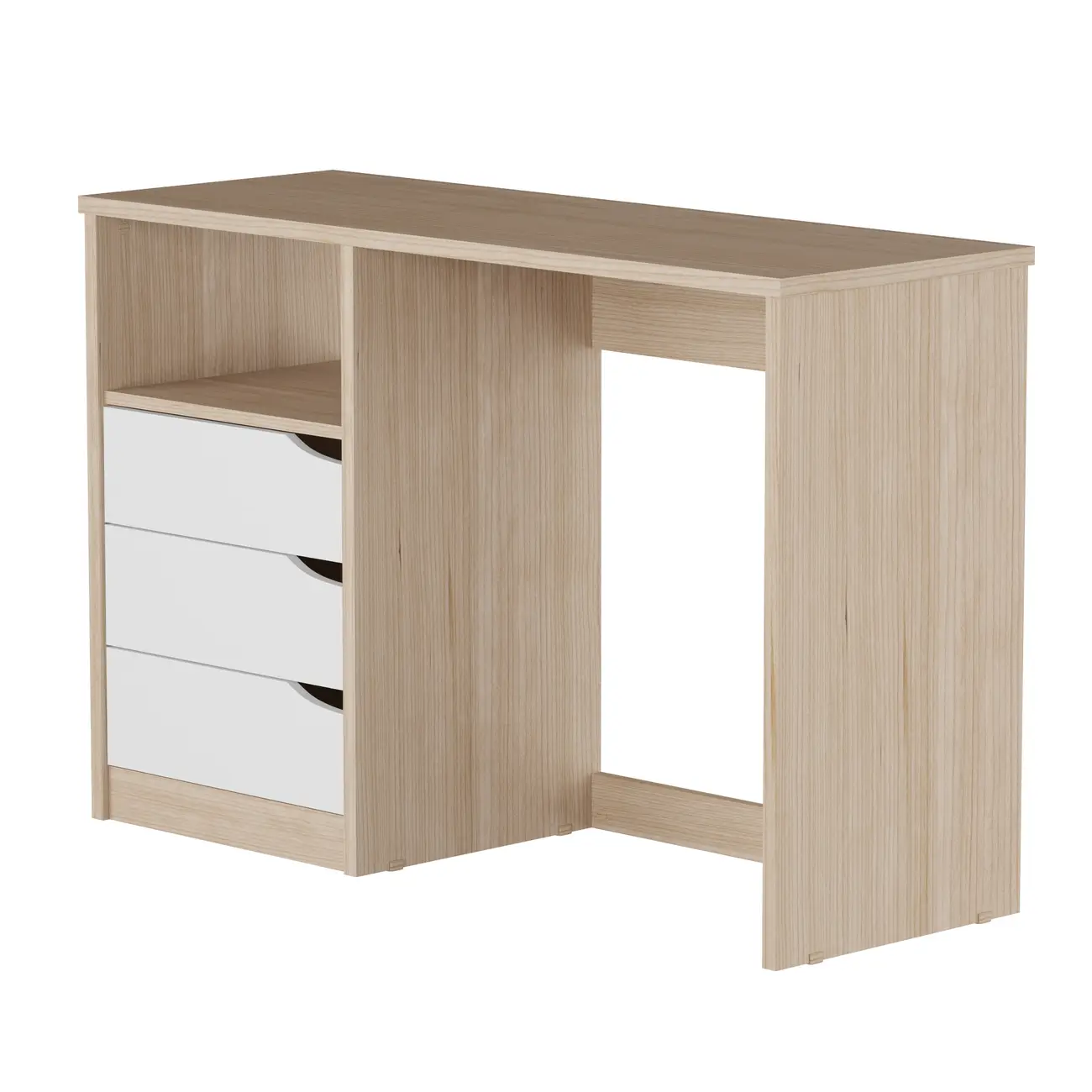 ESCRIVANINHA 3 GAVETAS 1,10 M X 40 CM WINK - NATURAL WASHED/BRANCO - Foto 9