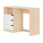 ESCRIVANINHA 3 GAVETAS 1,10 M X 40 CM WINK - NATURAL WASHED/BRANCO - Foto 2
