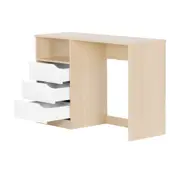 ESCRIVANINHA 3 GAVETAS 1,10 M X 40 CM WINK - NATURAL WASHED/BRANCO - Foto 3