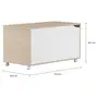 BAÚ COM RODÍZIOS 75 CM X 40 CM WINK - NATURAL WASHED/BRANCO - Foto 4