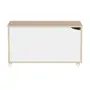 BAÚ COM RODÍZIOS 75 CM X 40 CM WINK - NATURAL WASHED/BRANCO - Foto 1