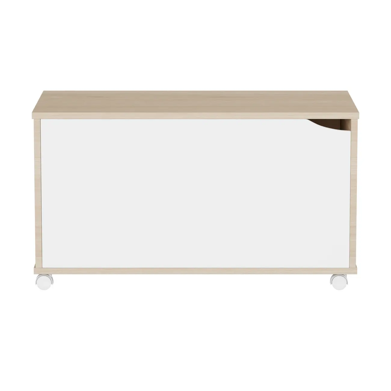 BAÚ COM RODÍZIOS 75 CM X 40 CM WINK - NATURAL WASHED/BRANCO - Foto 1