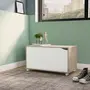 BAÚ COM RODÍZIOS 75 CM X 40 CM WINK - NATURAL WASHED/BRANCO - Foto 5
