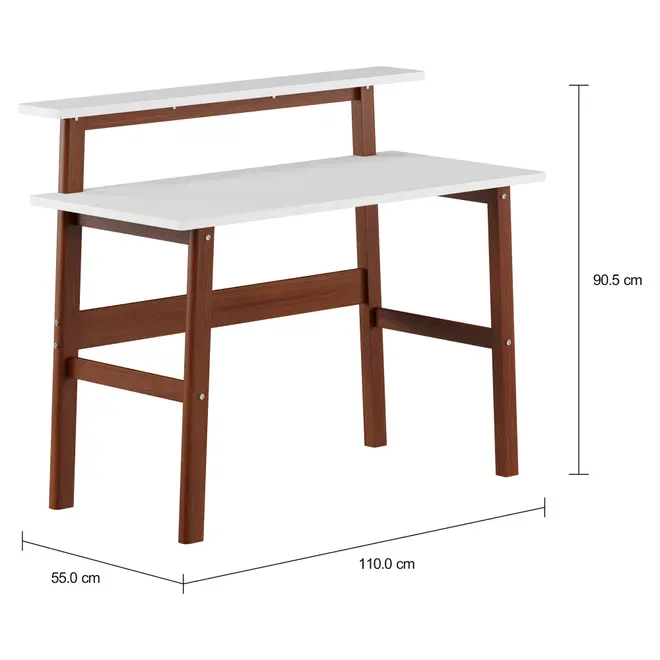 ESCRIVANINHA 1,10 M X 55 CM WORKHOME - NOZES/BRANCO - Foto 2