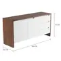 BUFFET 2 PORTAS/3 GAVETAS 1,60 M X 46 CM INDOOR - FREIJÓ/BRANCO - Foto 2