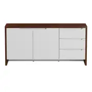 BUFFET 2 PORTAS/3 GAVETAS 1,60 M X 46 CM INDOOR - FREIJÓ/BRANCO - Foto 1