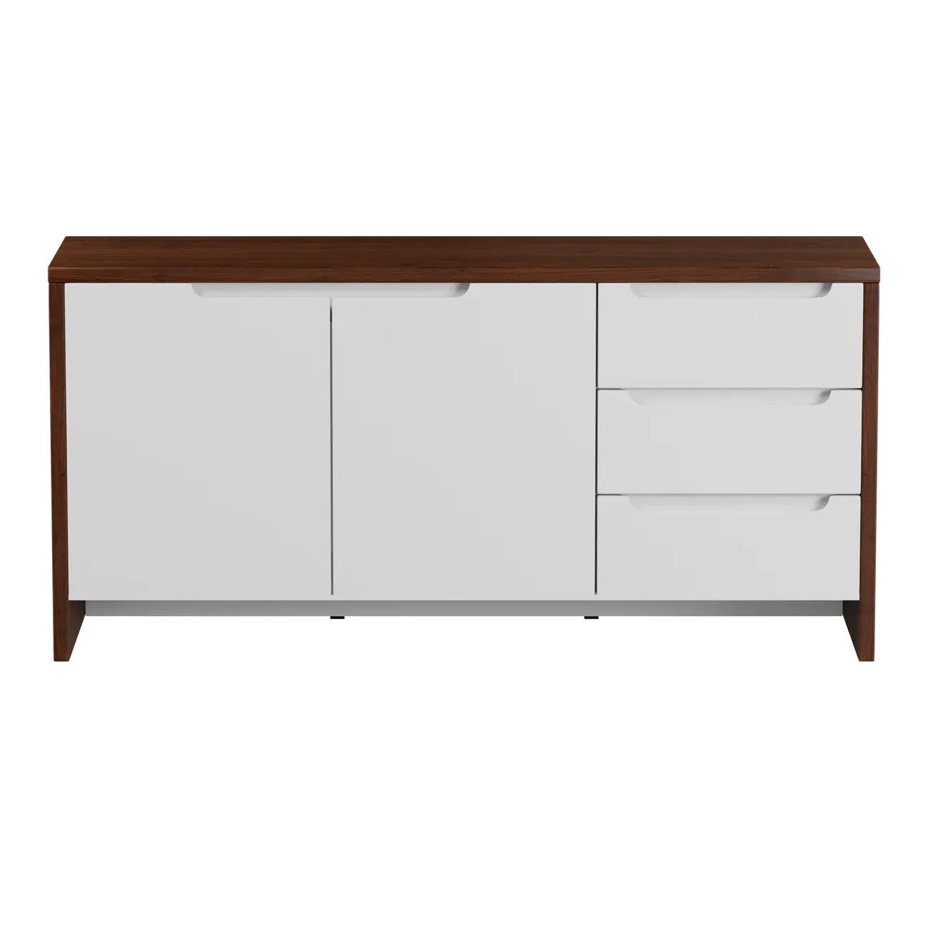 BUFFET 2 PORTAS/3 GAVETAS 1,60 M X 46 CM INDOOR - FREIJÓ/BRANCO - Foto 1