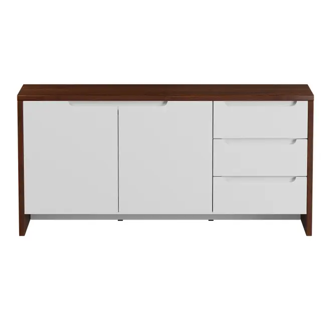 BUFFET 2 PORTAS/3 GAVETAS 1,60 M X 46 CM INDOOR - FREIJÓ/BRANCO - Foto 1