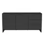 PRETO/PRETO - BUFFET 2 PORTAS/3 GAVETAS 1,60 M X 46 CM INDOOR