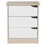 NATURAL WASHED/BRANCO - MESA DE CABECEIRA 3 GAVETAS WINK