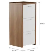 ARQUIVO 3 GAVETAS MADEIRA BOSS - OAK TAMMI/BRANCO - Foto 2