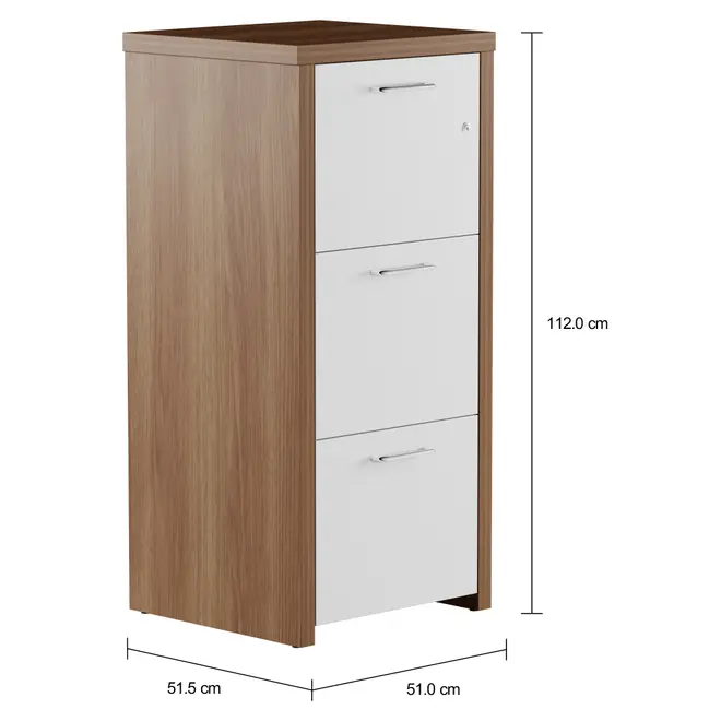 ARQUIVO 3 GAVETAS MADEIRA BOSS - OAK TAMMI/BRANCO - Foto 2