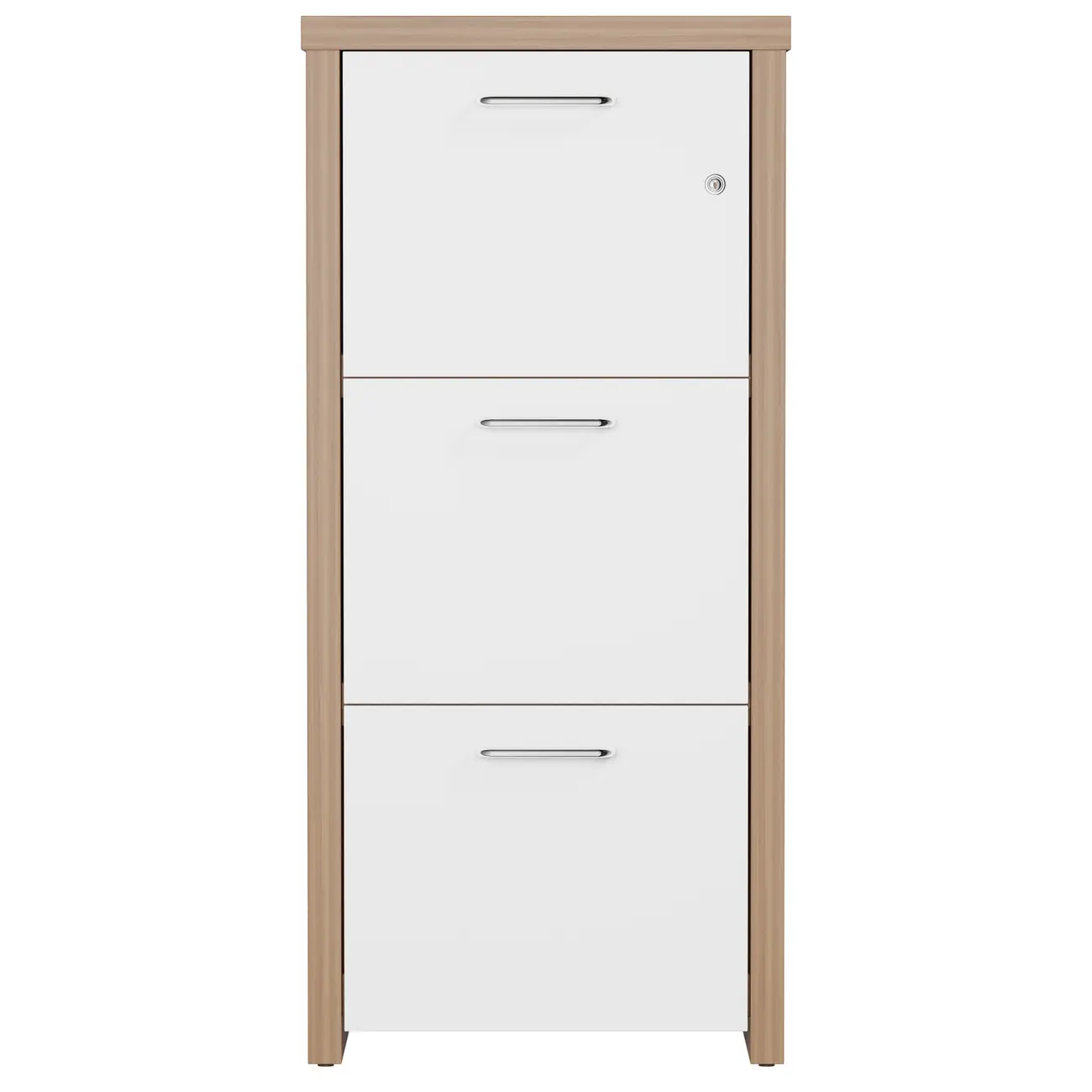 ARQUIVO 3 GAVETAS MADEIRA BOSS - OAK TAMMI/BRANCO - Foto 1