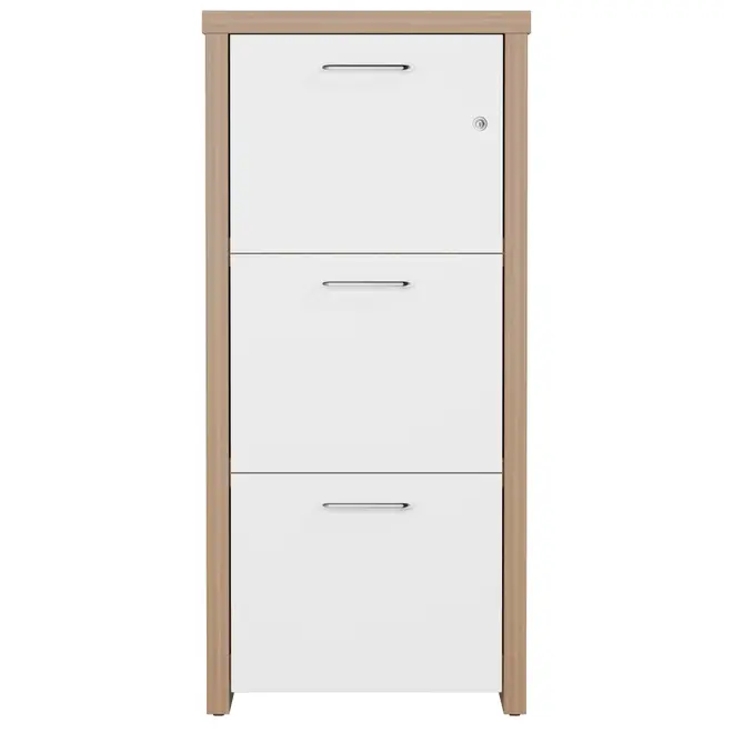 ARQUIVO 3 GAVETAS MADEIRA BOSS - OAK TAMMI/BRANCO - Foto 1