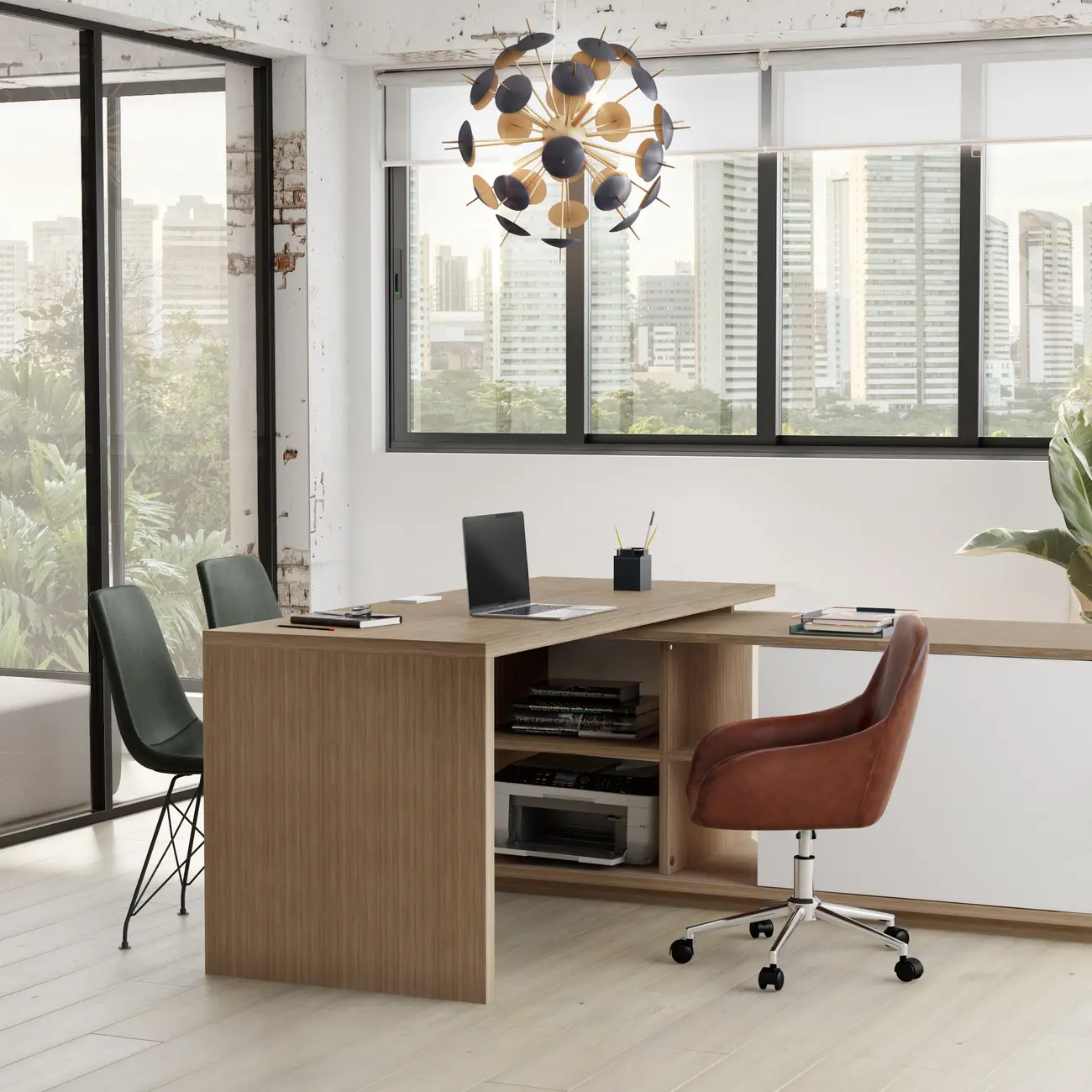MESA COM BALCÃO 1 PORTA DE CORRER 1,80 M X 1,87 M BOSS - OAK TAMMI/BRANCO - Foto 22