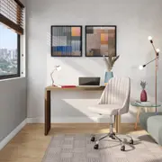 MESA DE ESCRITÓRIO 1,20 M X 51 CM BOSS - OAK TAMMI/BRANCO - Foto 8