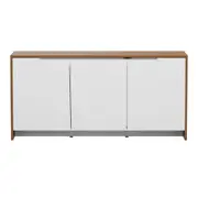 BUFFET 3 PORTAS/1 GAVETA 1,60 M X 46 CM INDOOR - FREIJÓ/BRANCO - Foto 1