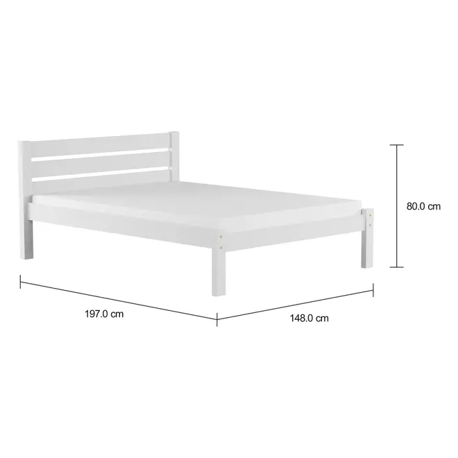 CAMA DE CASAL 1,38 M VILA - BRANCO/BRANCO - Foto 3