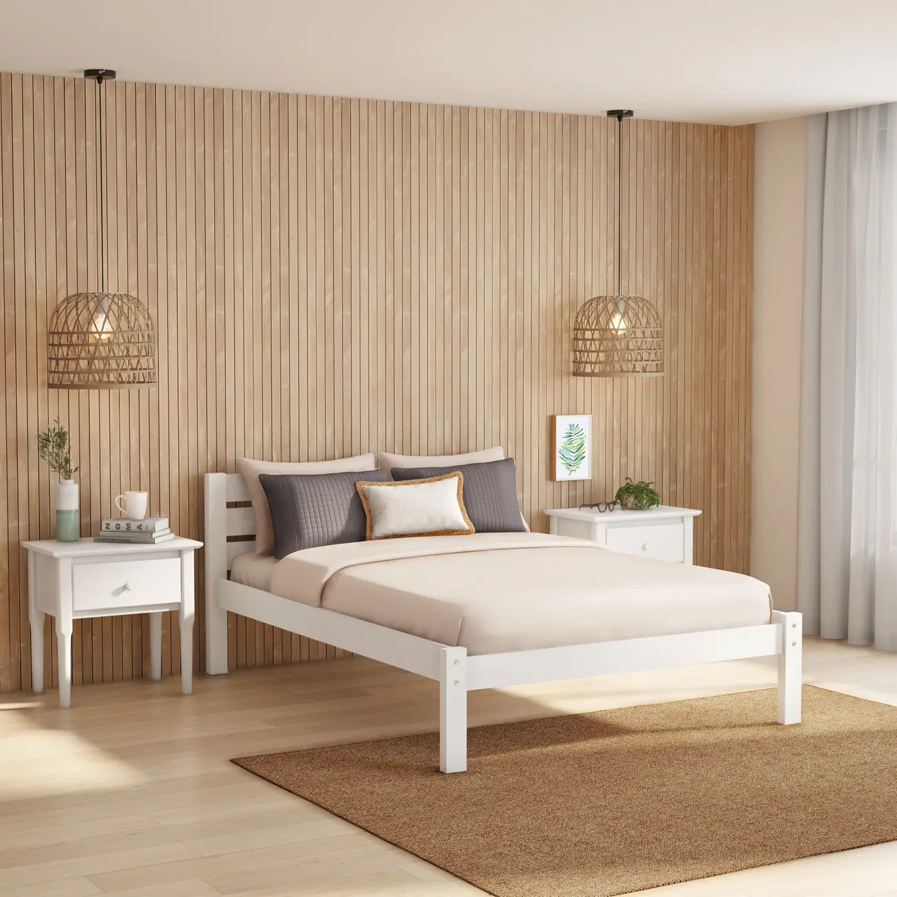 CAMA DE CASAL 1,38 M VILA - BRANCO/BRANCO - Foto 4