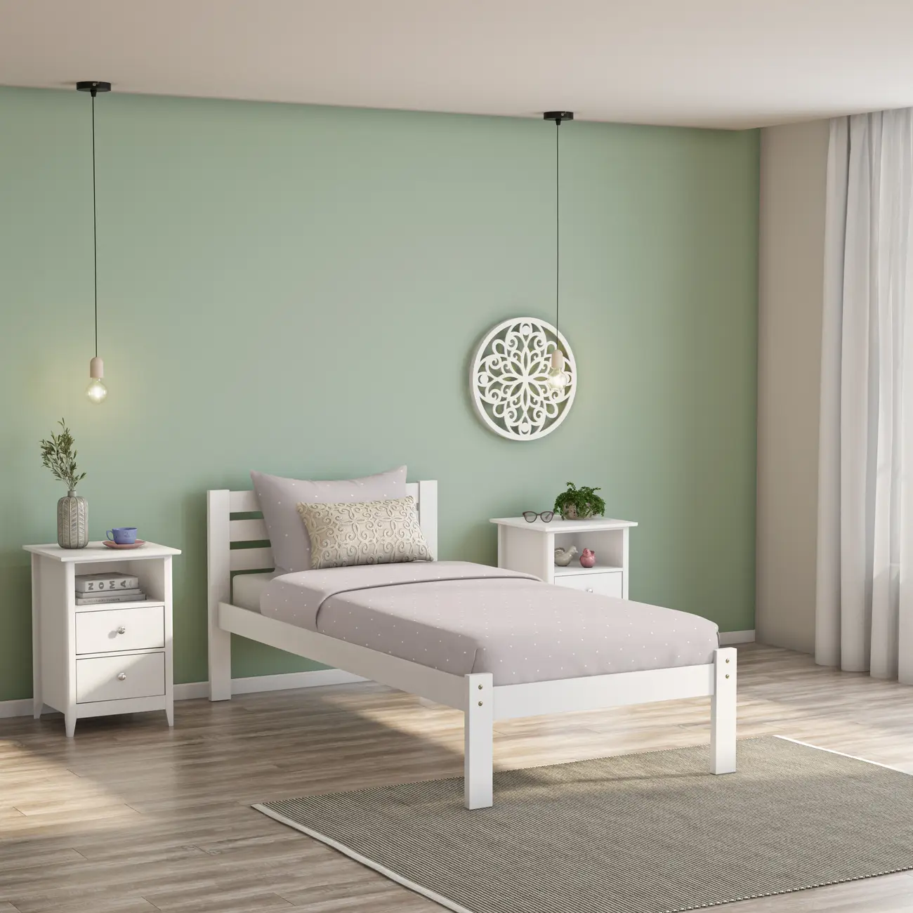 CAMA DE SOLTEIRO 88 CM VILA - BRANCO/BRANCO - Foto 7