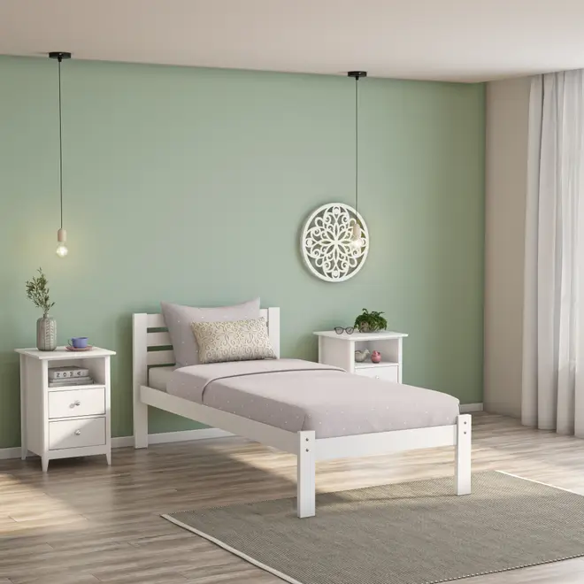 CAMA DE SOLTEIRO 88 CM VILA - BRANCO/BRANCO - Foto 7