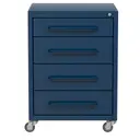 ULTRAMARINE PROFUNDO - GAVETEIRO PARA ESCRITÓRIO 4 GAVETAS ROLLINGS