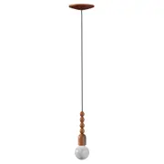LUMINÁRIA DE TETO WOODWORK BOLA - NOZES - Foto 1