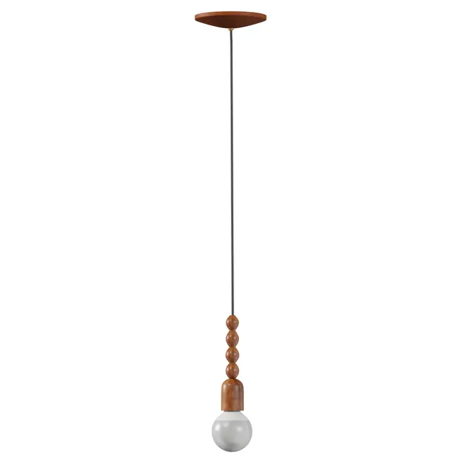 LUMINÁRIA DE TETO WOODWORK BOLA - NOZES - Foto 1