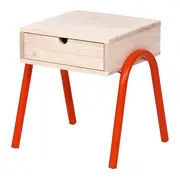 MESA DE CABECEIRA 1 GAVETA BOUNCE - LARANJA LED/NATURAL WASHED - Foto 2