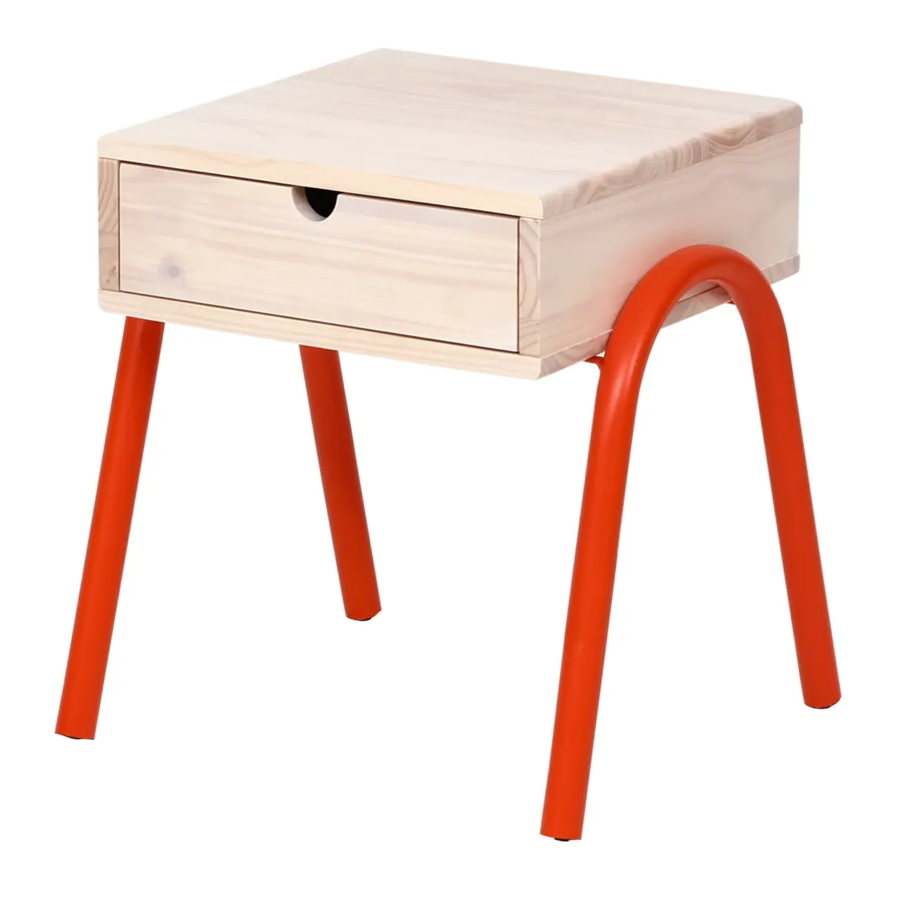 MESA DE CABECEIRA 1 GAVETA BOUNCE - LARANJA LED/NATURAL WASHED - Foto 2