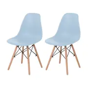 CONJUNTO COM 2 CADEIRAS EASY WOOD - FAIA/AZUL CLARO - Foto 1