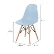 CONJUNTO COM 2 CADEIRAS EASY WOOD - FAIA/AZUL CLARO - Foto 8