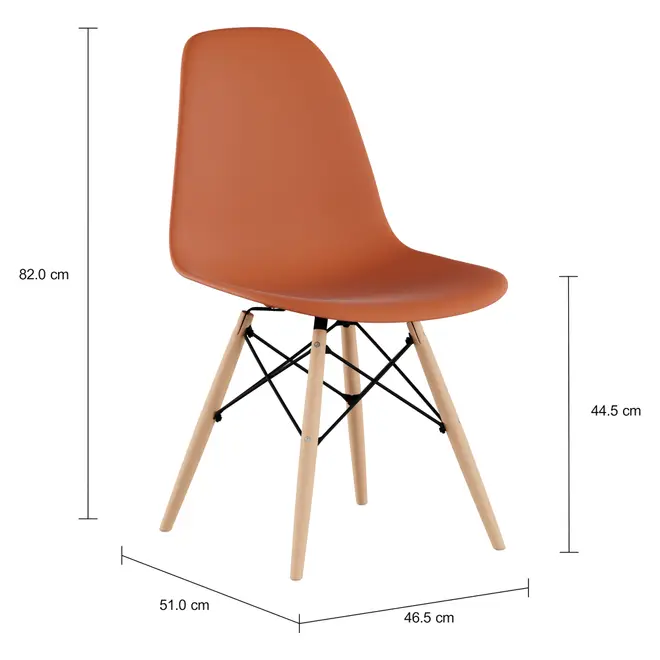 CONJUNTO COM 2 CADEIRAS EASY WOOD - FAIA/TERRACOTA - Foto 7