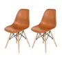CONJUNTO COM 2 CADEIRAS EASY WOOD - FAIA/TERRACOTA - Foto 1