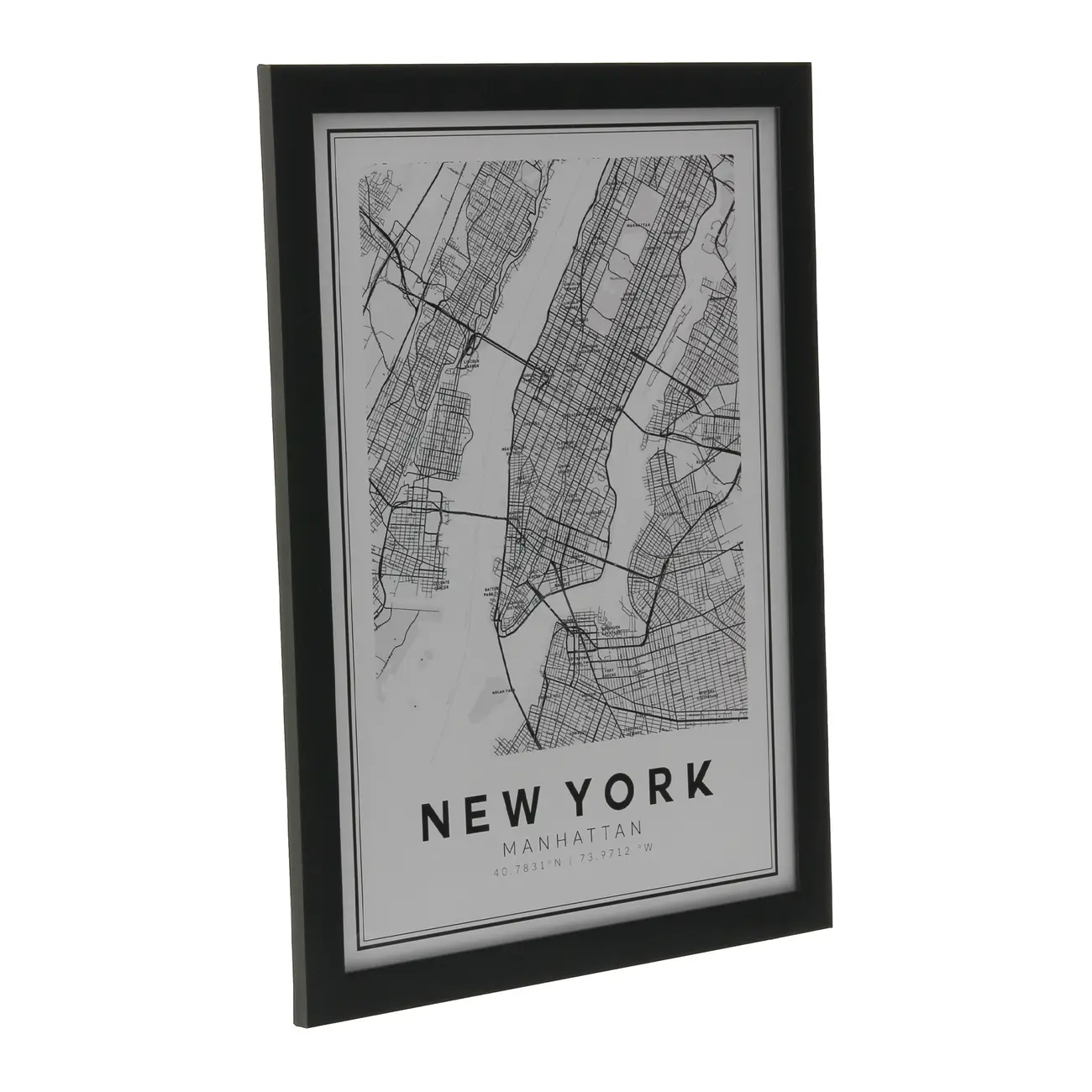 QUADRO 28 CM X 38 CM ROAD MAP NEW YORK - PRETO/BRANCO - Foto 2