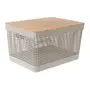 CAIXA 22 CM X 39 CM X 29 CM GRID BAMBU - OFF WHITE/BAMBU - Foto 1