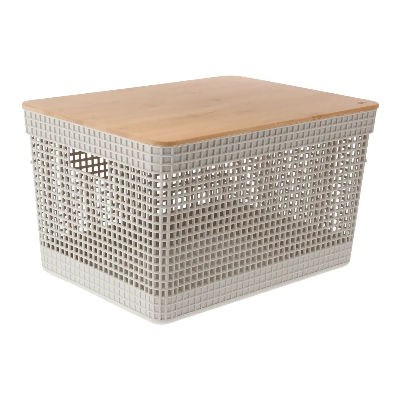 CAIXA 22 CM X 39 CM X 29 CM GRID BAMBU - OFF WHITE/BAMBU - Foto 1