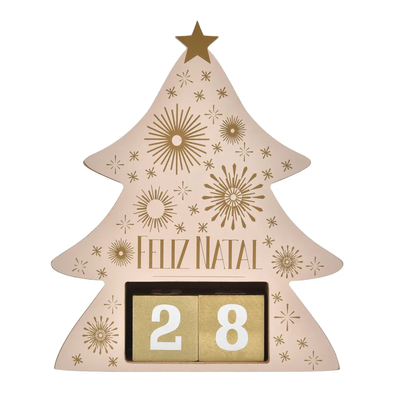 CALENDÁRIO NATALINO NATAL ASTRAL - CREAM/DOURADO - Foto 1