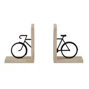 APARADOR DE LIVROS COM 2 HANG IT BIKE - PALHA NATURAL/PRETO - Foto 1