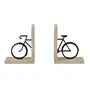 APARADOR DE LIVROS COM 2 HANG IT BIKE - PALHA NATURAL/PRETO - Foto 1