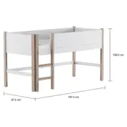 PIN PLAY CAMA SOLTEIRO COM ESCADA 78 CM - BRANCO/NATURAL WASHED - Foto 2