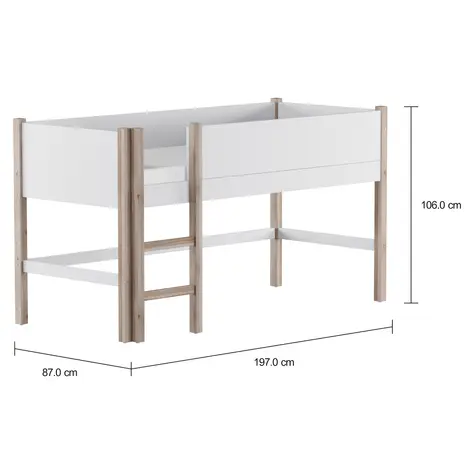Imagem com medidas do produto PIN PLAY CAMA SOLTEIRO COM ESCADA 78 CM