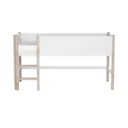 PIN PLAY CAMA SOLTEIRO COM ESCADA 78 CM - BRANCO/NATURAL WASHED - Foto 1