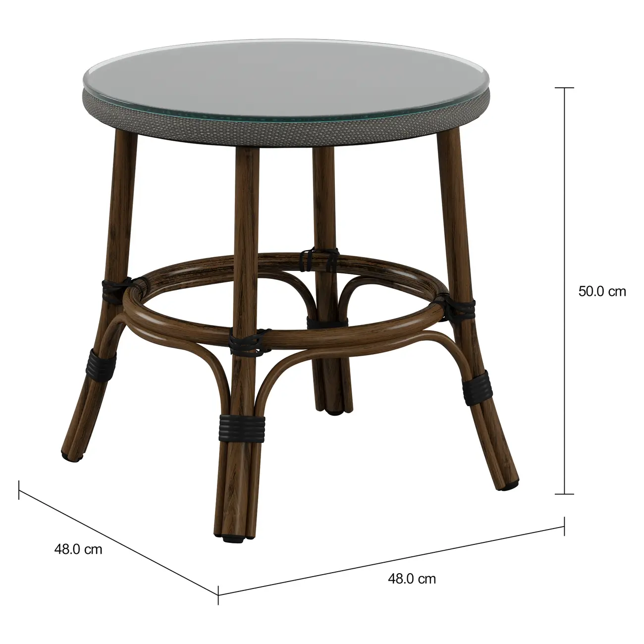 MESA LATERAL REDONDA 48 CM BISTRÔ - CASTANHO/CAFÉ - Foto 2