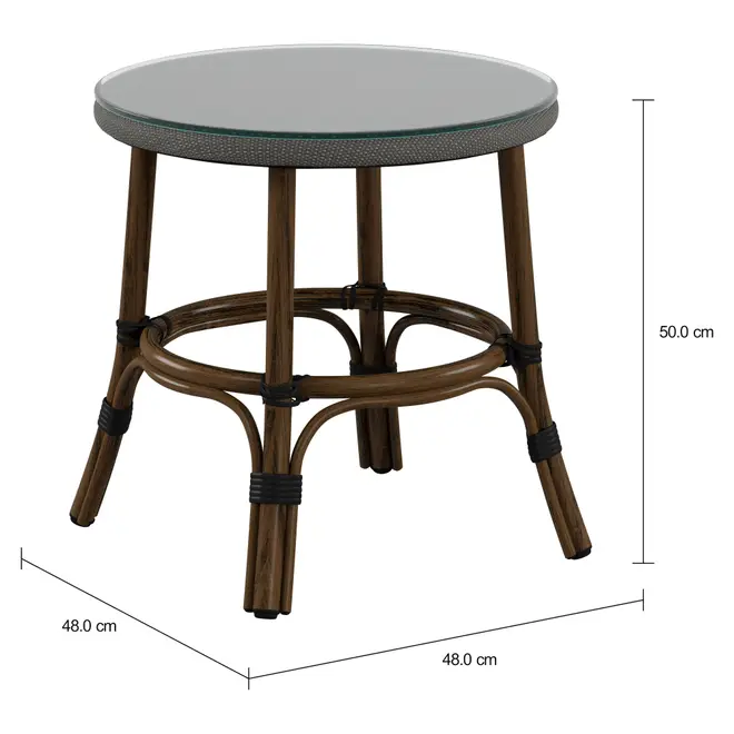 MESA LATERAL REDONDA 48 CM BISTRÔ - CASTANHO/CAFÉ - Foto 2