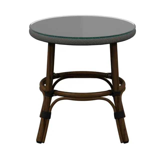 MESA LATERAL REDONDA 48 CM BISTRÔ - CASTANHO/CAFÉ - Foto 1