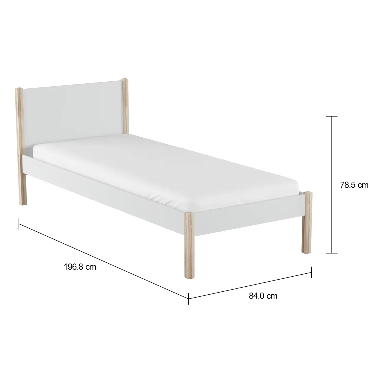 CAMA DE SOLTEIRO 78 CM PIN PLAY - BRANCO/NATURAL WASHED - Foto 2