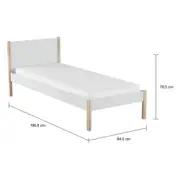 CAMA DE SOLTEIRO 78 CM PIN PLAY - BRANCO/NATURAL WASHED - Foto 2
